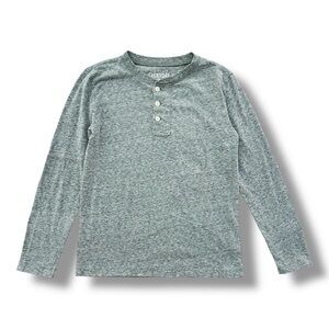 Crewcuts | Heathered Gray Henley Tee (8) 🩶